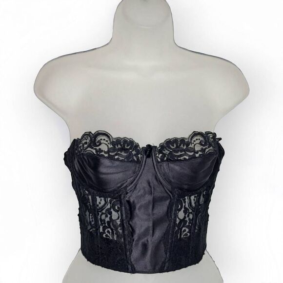 Victoria's Secret Other - Victoria's Secret Vintage Gold Label Bustier Corset Bra in Black size 36 C